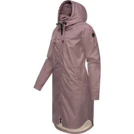 Ragwear Damen, Wasserdichte Übergangsjacke leichte Jacke lang mit Kapuze Belinka Mauve24 Gr. XXL - XXL