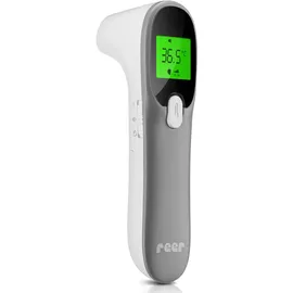 Reer 4in1 Infrarot-Fieberthermometer Colour MaxTemp für Ohr- und Stirnmessung - Weiß Grau