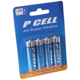 AccuCell P-Cell Mignon AA Batterien im praktischen 4er Set, 4 Stück LR6 1,5V Batterie