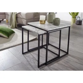 Wohnling Beistelltisch 2er Set, Marmoroptik