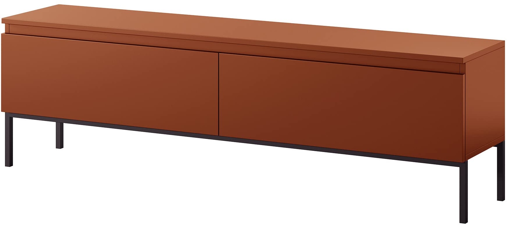 Selsey Bemmi TV-Lowboard TV-Schrank stehend, Ziegelrot mit Metallbeinen, 150 cm