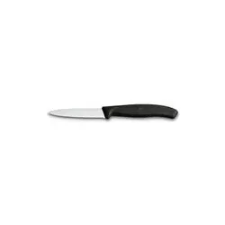 Victorinox Gemüsemesser 10 cm | Präzises Küchenmesser mit Wellenschliff Schwarz