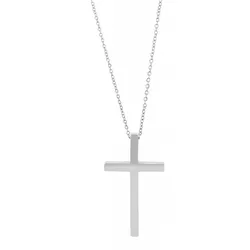 Kette mit Anhänger ADELIA ́S "Neuheit 2025 - Unisex Edelstahl Halskette mit Anhänger Kreuz", silber, kreuz, Halsketten, Damen, unbekannt, Edelstahl