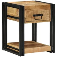VidaXL Nachttisch 40x40x50 cm Raues Mango-Massivholz
