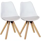 Wohnling Stuhl-Set in weiß, ́LIMA (LBH 49x52x88 cm