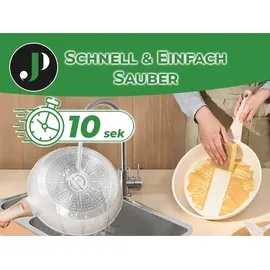 just perfecto household appliances Just Perfecto JL-779: 15-teiliges Kochgeschirr-Set aus Granit mit Dampfgarer ? Beige) - Weiß