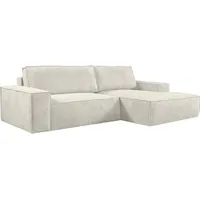 KAUF-UNIQUE.de Ecksofa mit Schlaffunktion Kord Beige