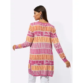 CREATION L Strickjacke in Fuchsia-Papaya-gemustert 42