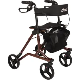 DRIVE Torro Leichtgewicht Rollator mit Tasche und Rückengurt rot