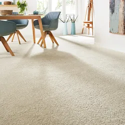 Teppichboden ANDIAMO "Verona, Velours, Made in Belgium", beige (hellbeige), B:400cm H:6mm L:1200cm, Kunstfaser, Teppiche, Uni Farben, Breite 400 cm oder 500 cm, strapazierfähig, pflegeleicht