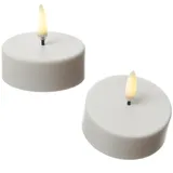 uYuni LED Maxi Teelichter 2 St. 6 cm weiß