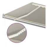 vidaXL Automatische Markise mit LED Windsensor 500x300 cm Creme