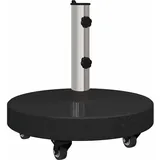 vidaXL Rollbarer Schirmständer für Ø38/48mm Stangen - Schwarzer Granit, 30kg Rund