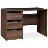 Konsimo Schreibtisch mit Schubladen,"MERO", Braun, Spanplatte, Elegant, 120x77x60cm - Braun