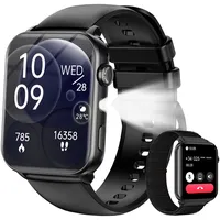 Yxtel Smartwatch Herren Damen 1,91“ HD Display, Fitnessuhr mit LED Taschenlampe, 6 Tage Nutzungsdauer, 24h Herzfrequenz & Schlafmonitor, Spritzwassergeschützte, Schrittzähler, Kompatibel Android iOS