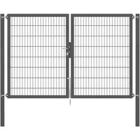 GAH Alberts Doppeltor Flexo Plus 250 cm x 160 cm Pfosten 80 cm x 80 cm Anthrazit