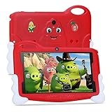 Kinder Tablet, 7'' Hd Display Android 13 Kinder WiFi Tablet Mit Kid-Proof Fall 32GB+64GB Erweiterbare Kleinkind Software Vorinstalliert Iwawa Für Baby Jungen Mädchen Lernen (Rot)