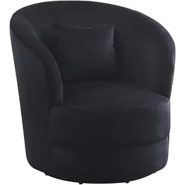 Atlantic Home Collection Drehsessel Colin Samtvelours 84 x 84 x 85 cm Schwarz mit Zierkissen