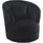 Atlantic Home Collection Drehsessel Colin Samtvelours 84 x 84 x 85 cm Schwarz mit Zierkissen