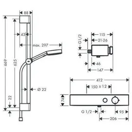 Hansgrohe Pulsify Select S Brausesystem 105 3jet