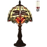 Uziqueif Tiffany Lampe Libelle, Tiffany Style Tischlampe 8 Zoll, Buntglas Lampen, Tischlampen Für Wohnzimmer Schlafzimmer Nachttischlampe Büro