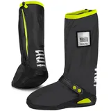 PERLETTI Schuhüberzieher Wasserdicht Neues Modell für Motorrad - Schwarze Überschuhe Galoschen rutschfest für Erwachsene Regen Schnee - Hohe Regenschutz Schuhe (Schwarz und Lindgrün, S (36/39 EU))