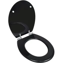 Toilettensitz MDF Deckel 1 | vidaXL : Ausführung - mit Absenkautomatik Design, Farbe - Schwarz