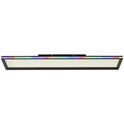 LED Panel, Deckenleuchte, flach,dimmbar, schwarz, mit RGB Laufbandumrandung