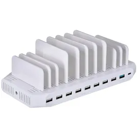 UNITEK Y-2190 Charging station 8x (USB-C, Ports), Dockingstation + USB Hub, Weiss