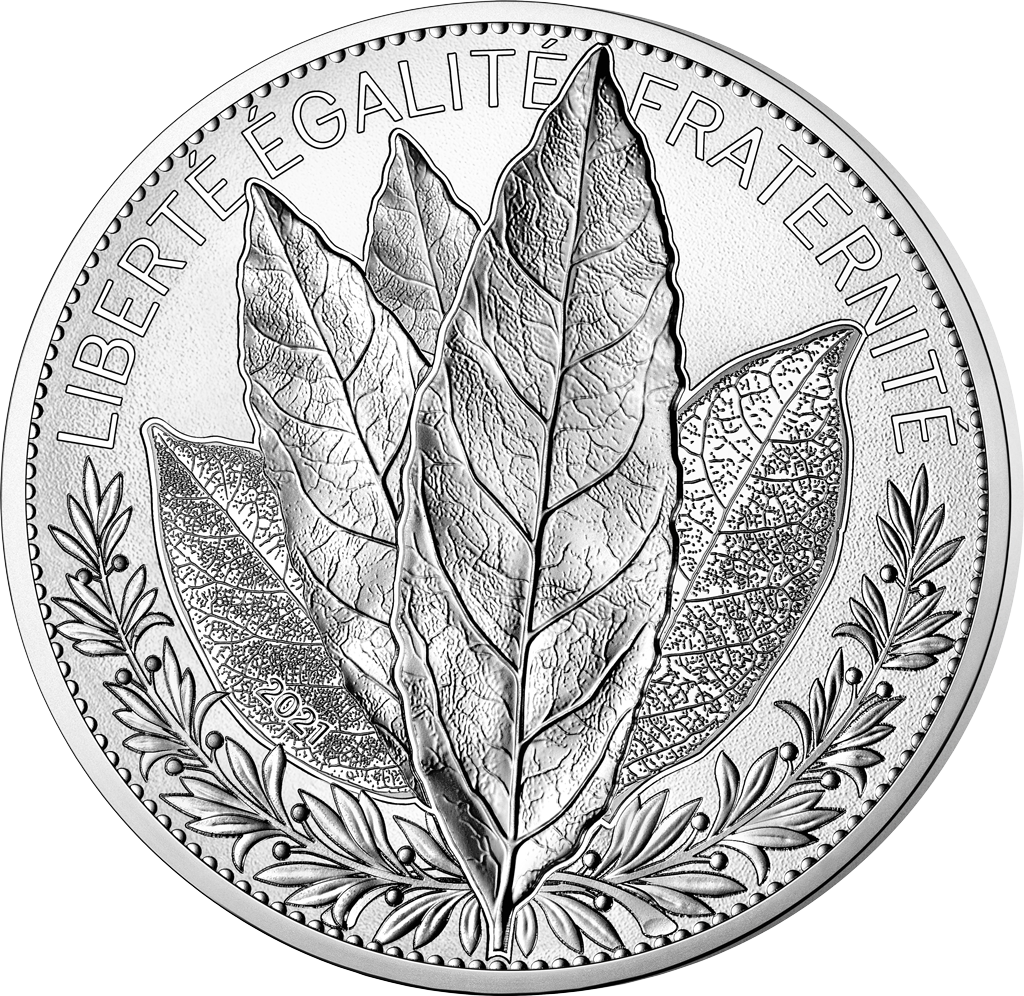 Frankreich 2021: 100 Euro-Silbermünze "Natur Frankreich - Der Lorbeer", Ag, BF