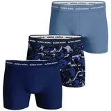 Björn Borg Boxershorts Cotton Stretch blau/Hellblau XXL 3er Pack
