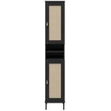 woodroom Valencia - Regal Kiefer massiv lackiert 35x190x32 cm Hochregal Badezimmerschrank Schrank Badezimmer schwarz
