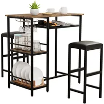VCM Bartisch Kolari 90 x 93 x 50 cm Eiche Vintage