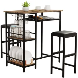 VCM Bartisch Kolari 90 x 93 x 50 cm Eiche Vintage
