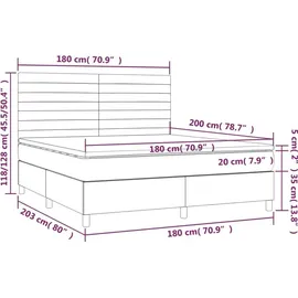 vidaXL Boxspringbett 180 x 200 cm Taupe