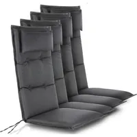 Aspero Hochlehnerauflage 4 Hochlehner Stuhlauflage, (Set), Wasserdicht grau