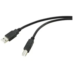 Renkforce USB-Kabel USB 2.0 USB-A Stecker, USB-B Stecker 15.00 m Schwarz Aktiv mit Signalverstärkung