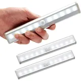 3er-set Led-lampen, Innen-bewegungsmelder, Schrankleuchte, 10 Leds, Kabelloser Spot, Led-schranklampe, Batteriebetriebene Led-beleuchtung Mit Magnetstreifen, Kinder-nachtlicht, Treppe, Flur [energiekl