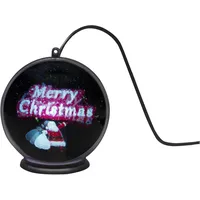 Konstsmide 3D Hologrammkugel Merry Christmas schwarz