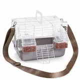 Yunmeryker Vogelkäfig für Wellensittiche, Papagei Reisekäfig mit Futternapf