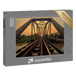 puzzleYOU Puzzle Eisenbahn-Straßenbrücke aus Metall, 2000 Puzzleteile, puzzleYOU-Kollektionen Eisenbahn
