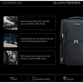 glamseries GlamRoller Trolley, Kosmetikkoffer mit Hitzeschutzfach,