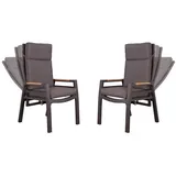 bene living Relaxsessel Relaxsessel Sevilla - uni anthrazit - mit Gasdruckfeder (2-St., 2er Set Relaxsessel Sevilla), stufenlos verstellbar - inkl. Kissen - stabiler Alurahmen grau
