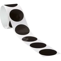 Aufkleber I Markierungspunkt, blanko, schwarz, Folie, selbstklebend, Ø 75mm, 100/Rolle