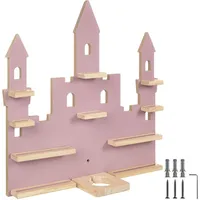 Tectake Kinderregal Mylittlestory Princess Castle 59 x 15,5 x 58 cm Kiefer pink