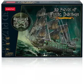 Cubic Fun CubicFun 660527 3D Puzzle, Flying Dutchman LED, leuchtendes Piratenschiff, Schiff des Fliegenden Holländers, Modellbausatz mit 360 Teilen, Modellbau ab 10 Jahren