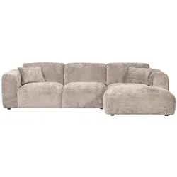 Chaiselongue Cloud aus Chenille-Stoff Rechts, Natur