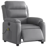 vidaXL Massagesessel Elektrisch Kunstleder 92,5 x 100 x 92,5 cm Grau mit Fernbedienung