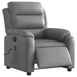 vidaXL Massagesessel Elektrisch Kunstleder 92,5 x 100 x 92,5 cm Grau mit Fernbedienung