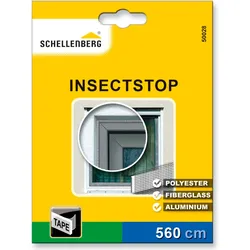 Klett-Klebeband SCHELLENBERG "für Fliegengitter Fenster aus Polyester-, Fibergas- u. Aluminiumgewebe", weiß, B:9,5cm L:560cm, Polypropylen (PP), Klebebänder, Befestigungsband 5,6 m Länge, individuell zuschneidbar